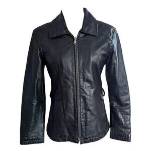 Y2K Wilsons Leather Thinsulate Jacket Size XS Black Full Zip